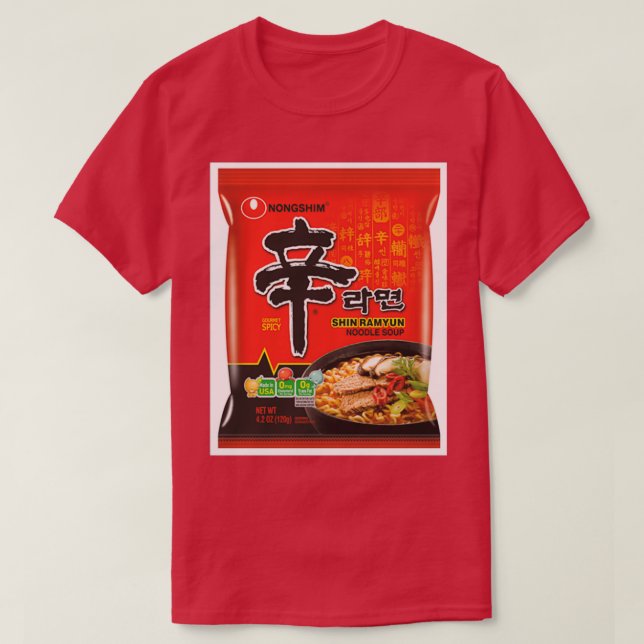 Camiseta Nongshim Shin Ramyun (Spicy)  (Diseño del anverso)