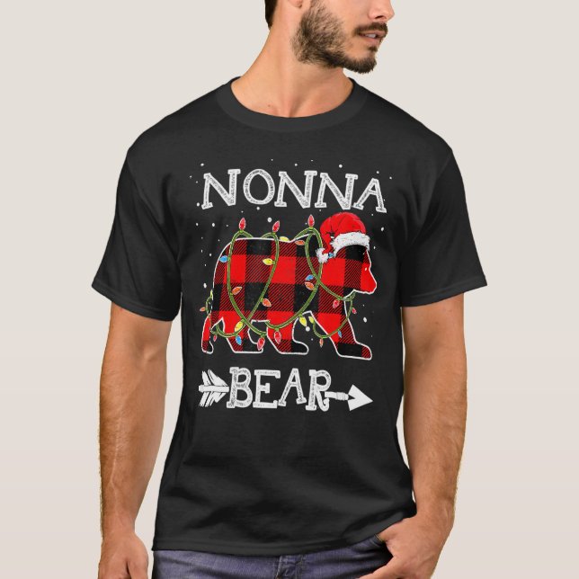 Camiseta Nonna Bear  Red Buffalo Plaid Mom Bear Pajama (Anverso)