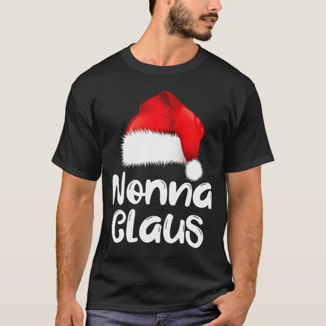 Camiseta Nonna Claus Christmas Family Matching Santa Hat Pa (Anverso)