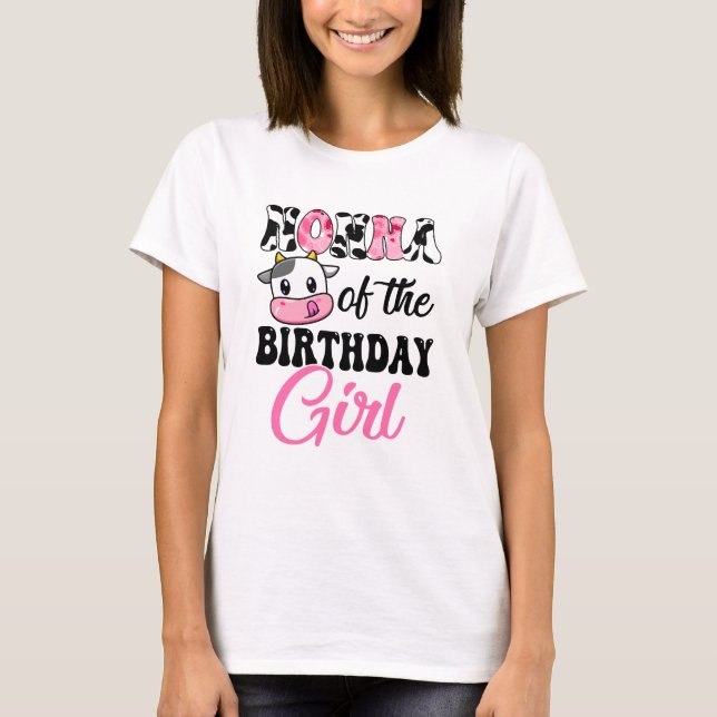 Camiseta Nonna De La Chica De Cumpleaños Granja Vaca Primer (Anverso)