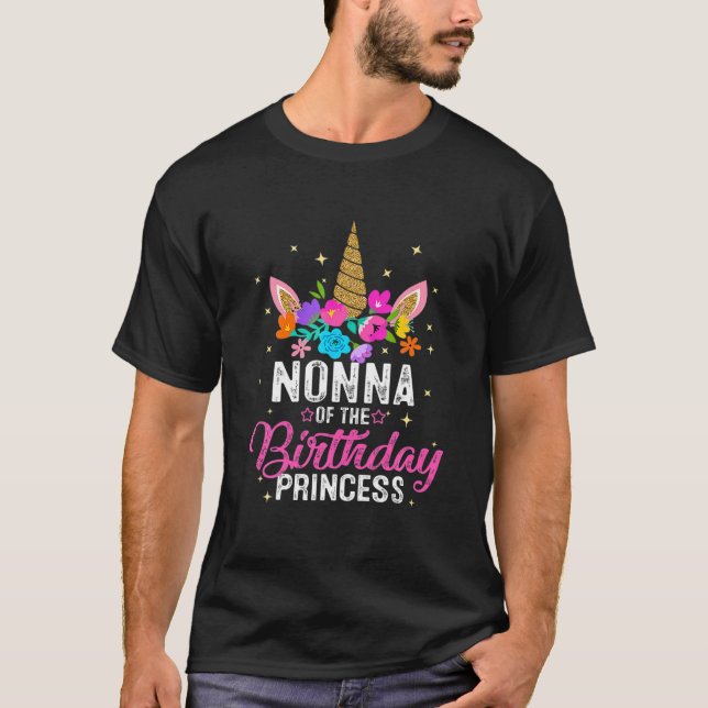 Camiseta Nonna De La Princesa De Cumpleaños Funny Unicorn N (Anverso)