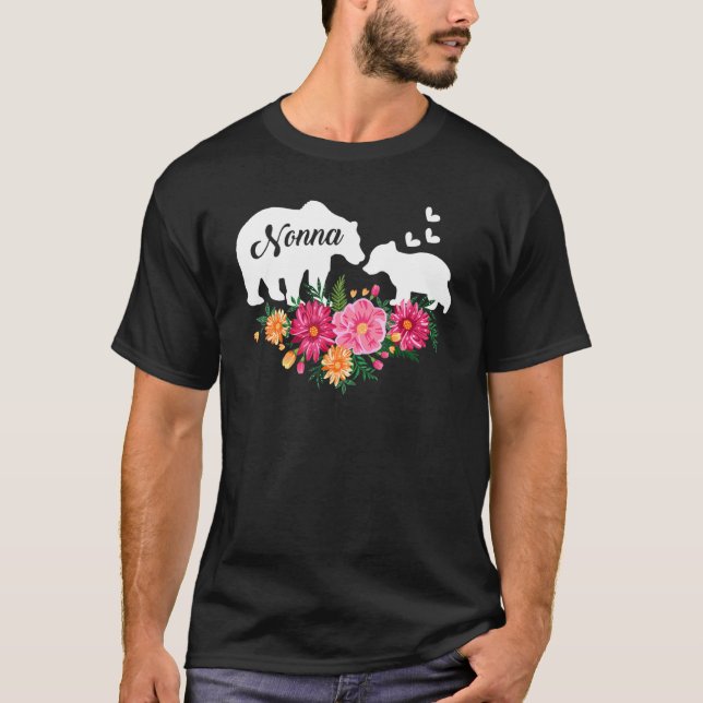 Camiseta Nonna Flor Floral Oso de oso mami abuela madre (Anverso)