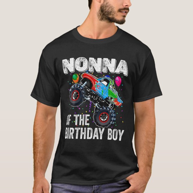 Camiseta Nonna of the Birthday Boy Monster Truck Birthday F (Anverso)