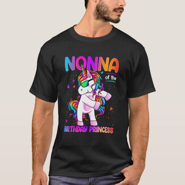 Camiseta Nonna of the Birthday Princess Chica Dabbing Unico (Anverso)