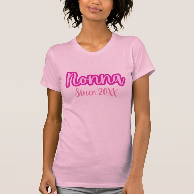 Camiseta Nonna rosa bonito desde 20XX femenina (Anverso)