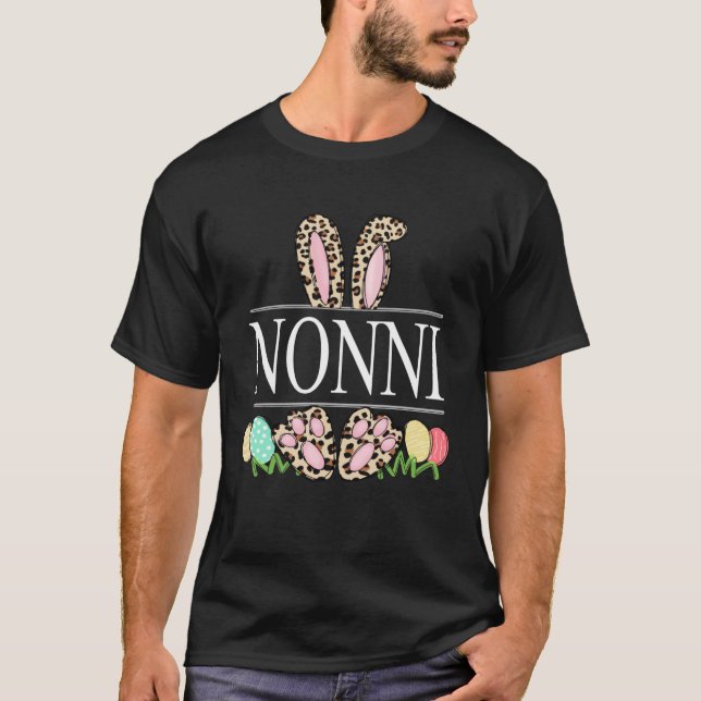 Camiseta Nonni Bunny Leopard Grandma Easter Day Rabbit Eggs (Anverso)
