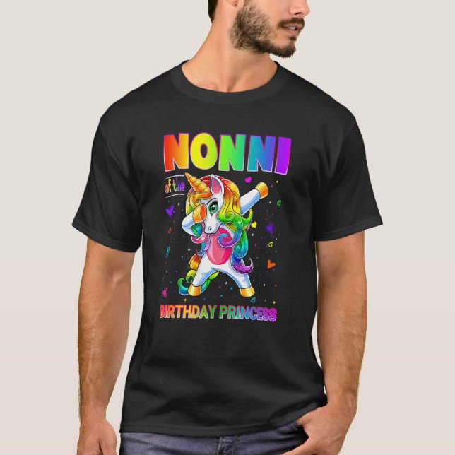 Camiseta Nonni De La Princesa De Cumpleaños Chica Dabbing U (Anverso)