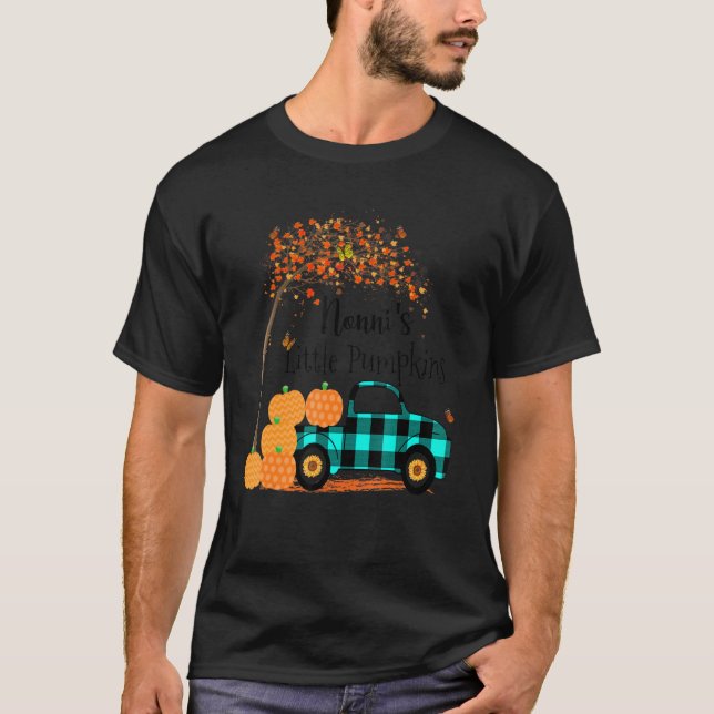 Camiseta Nonni S Pequeñas Calabazas Camión Green Plaid Otoñ (Anverso)