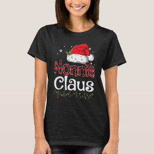 Camiseta Nonnie Claus Santa Hat Red Plaid Buffalo Navidades