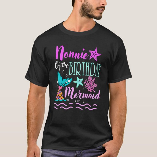 Camiseta Nonnie De Las Madres De Cumpleaños De La Sirena Da (Anverso)