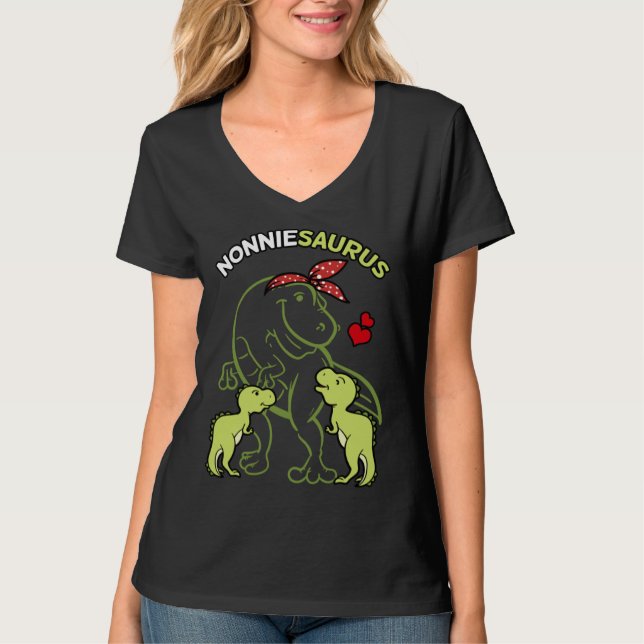 Camiseta Nonniesaurus Nonnie 2 Kids Dinosaur Mother s Day (Anverso)