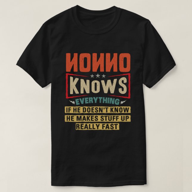 Camiseta Nonno sabe todo lo gracioso regalo del abuelo retr (Diseño del anverso)