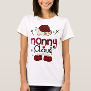 Camiseta Nonny Claus Red Plaid - Regalo de la abuela