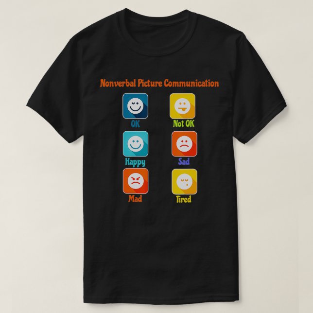 Camiseta Nonverbal Picture Communication Autism ABA SLP Spe (Diseño del anverso)