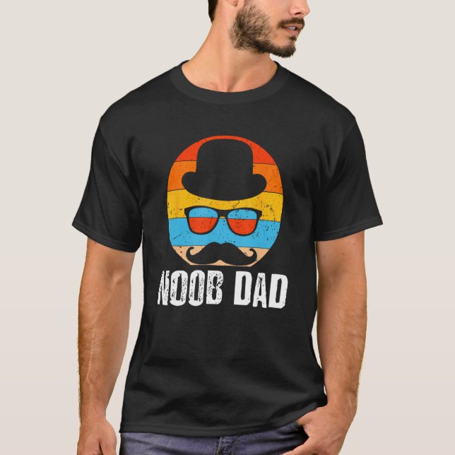 Camiseta Noob Dad Child Daddy Son and Daughter Padre Gamer (Anverso)