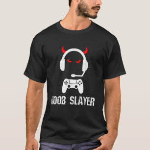 Camiseta Noob Slayer Gamer Gaming Funny Evil Horns Pla