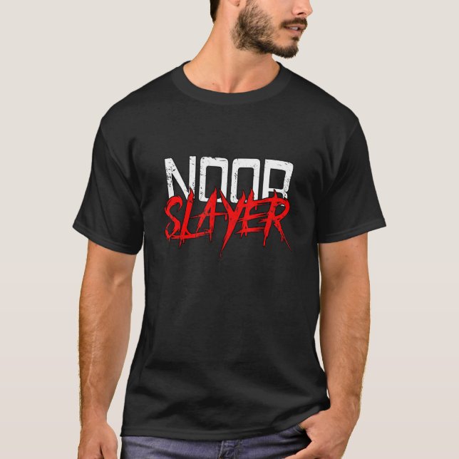 Camiseta Noob Slayer N00b Newb  Fun Gamer (Anverso)