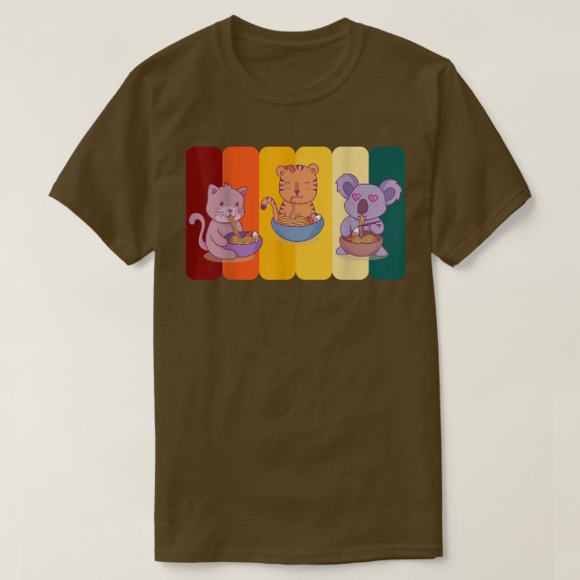Camiseta Noodle Ramen Animals (Diseño del anverso)