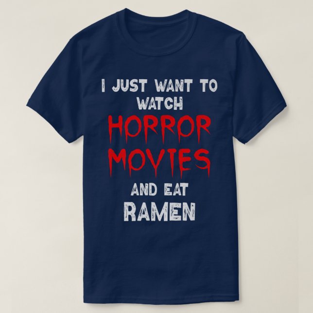 Camiseta Noodles divertidos de Ramen, película de terror, m (Diseño del anverso)