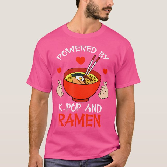 Camiseta Noodles Lovers Cute Powered By K-Pop And Ramen (Anverso)