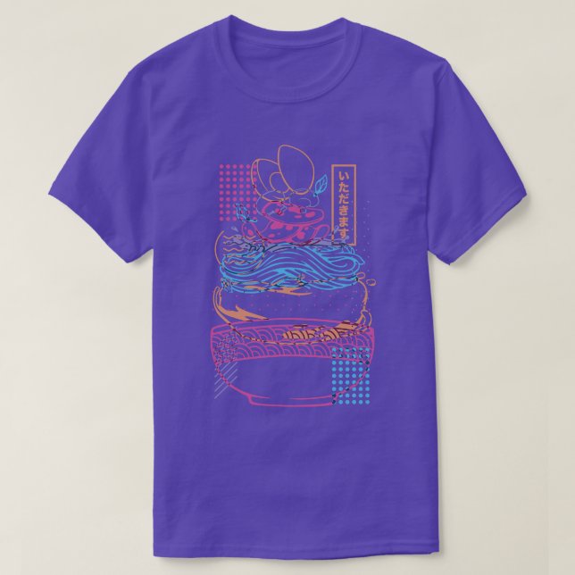 Camiseta Noodles neones de Rótulo Ramen por Tobe Fonseca (Diseño del anverso)