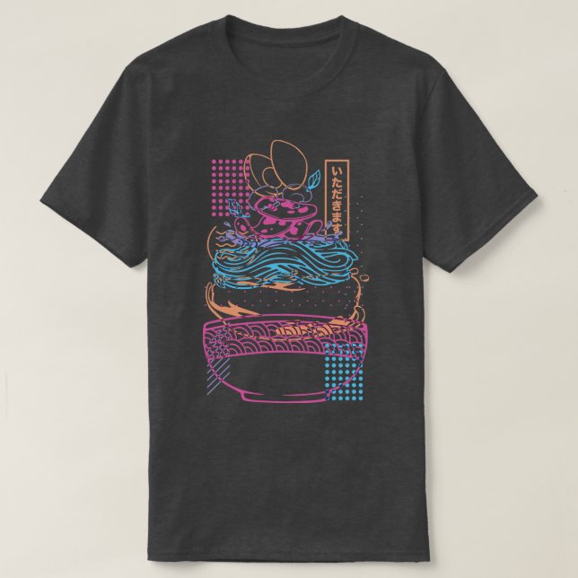 Camiseta Noodles neones de Rótulo Ramen por Tobe Fonseca (Diseño del anverso)