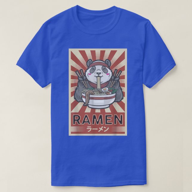 Camiseta Noodles Ramen Panda kawaii (Diseño del anverso)