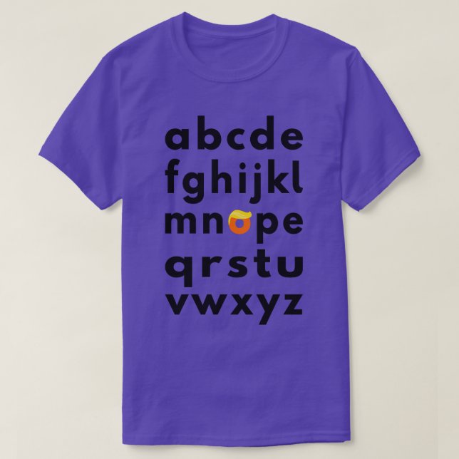 Camiseta Nope anti-alfabeto I (Diseño del anverso)