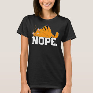 Camiseta Nope Cat Lazy Sunday Slogan 1
