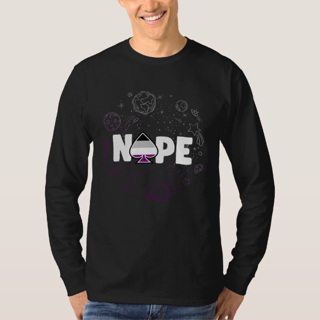 Camiseta Nope  Cute Trendy Asexual Pride Space Galaxy Plane (Anverso)