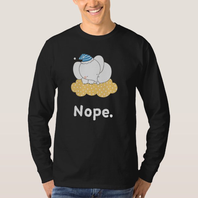 Camiseta Nope Elefante Elefantes Sueño Dormir Durmiendo Pij (Anverso)