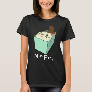 Camiseta Nope Gato Divertido En Una Caja Gato Bonito