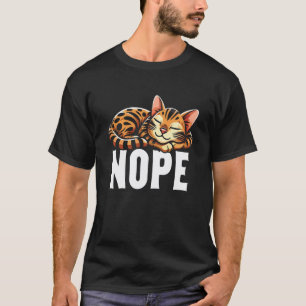 Camiseta Nope Gato Dormilón Siesta Dicho Divertido Amante d