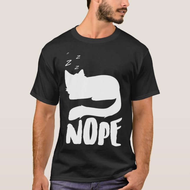 Camiseta Nope Gato Perezoso (Anverso)