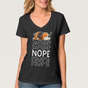 Camiseta Nope Gracioso animal perezoso Beagle Liying Dog Lo