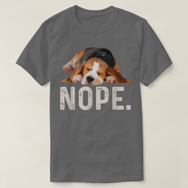 Camiseta Nope Lazy Beagle (Diseño del anverso)