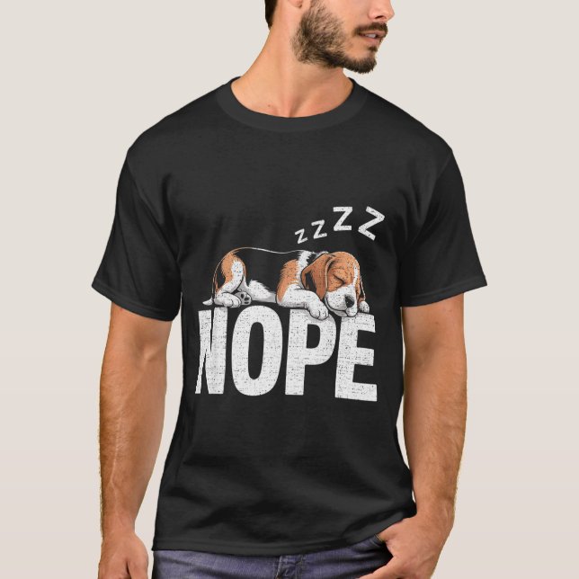 Camiseta Nope Lazy Beagle  (Anverso)