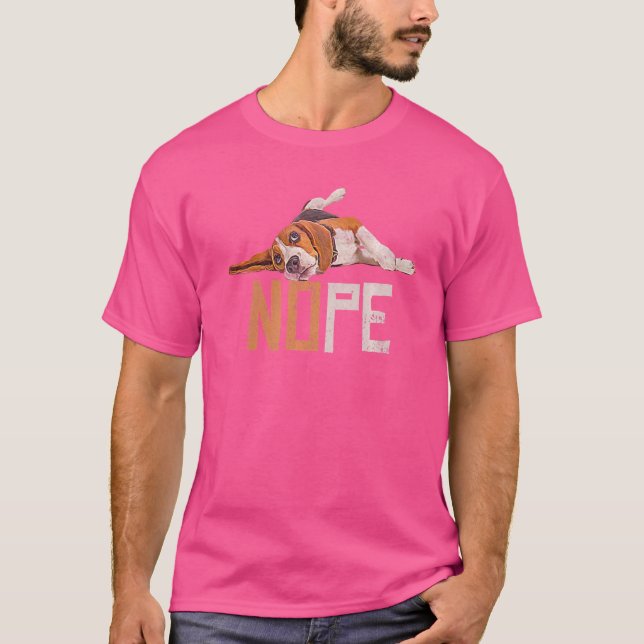 Camiseta Nope Lazy Beagle Dog (Anverso)