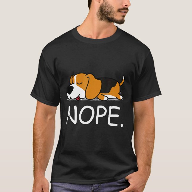 Camiseta Nope Lazy Beagle No Hoy (Anverso)