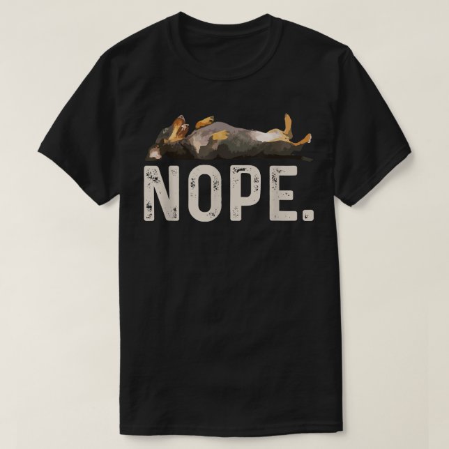 Camiseta Nope Lazy Dachshund  (Diseño del anverso)