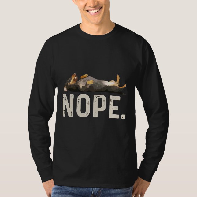 Camiseta Nope Lazy Dachshund (Anverso)
