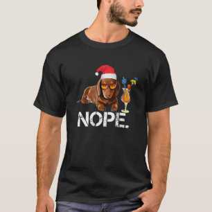 Camiseta Nope Lazy Dachshund Divertida Idea Para Navidades 