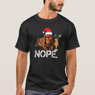 Camiseta Nope Lazy Dachshund Divertida Idea Para Navidades 