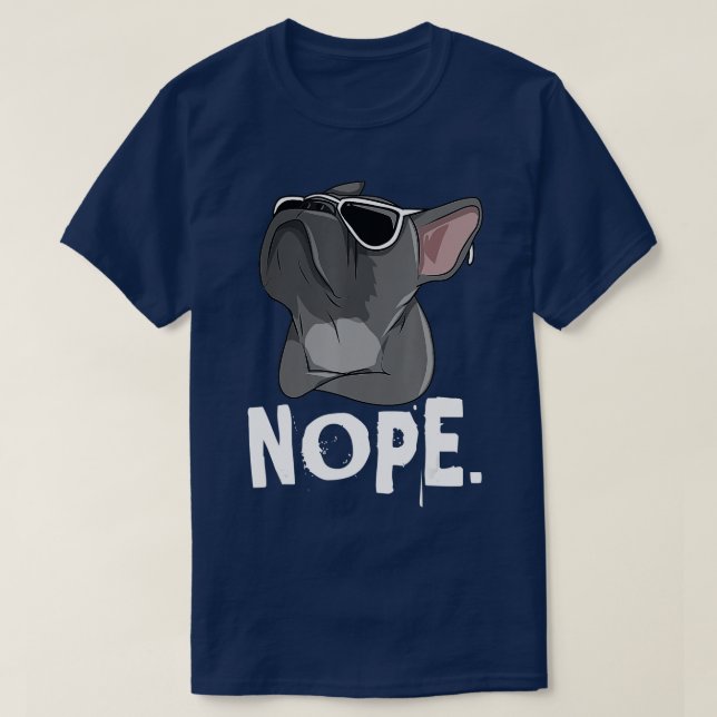 Camiseta Nope Lazy Frenchie Para El Bulldog Francés Perro L (Diseño del anverso)