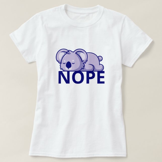 Camiseta Nope Lazy Koala (Diseño del anverso)