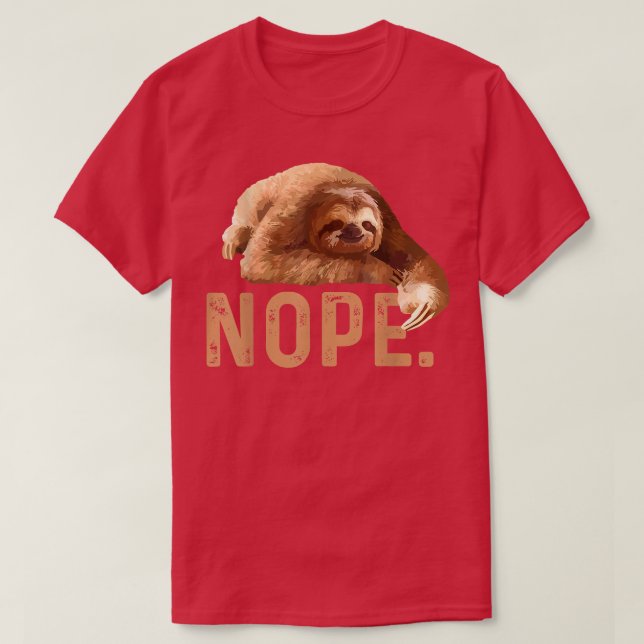 Camiseta Nope Lazy Sloth (Diseño del anverso)