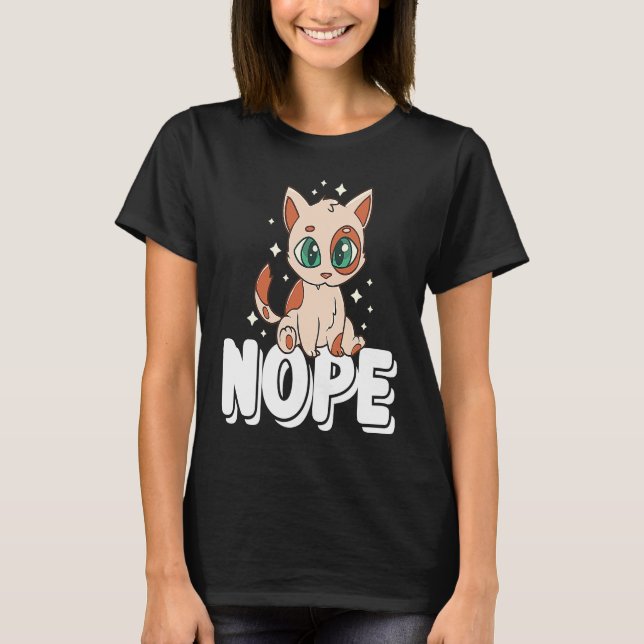 Camiseta Nope No Hoy Gato Gatito Perezoso Gatito Gatito Gat (Anverso)