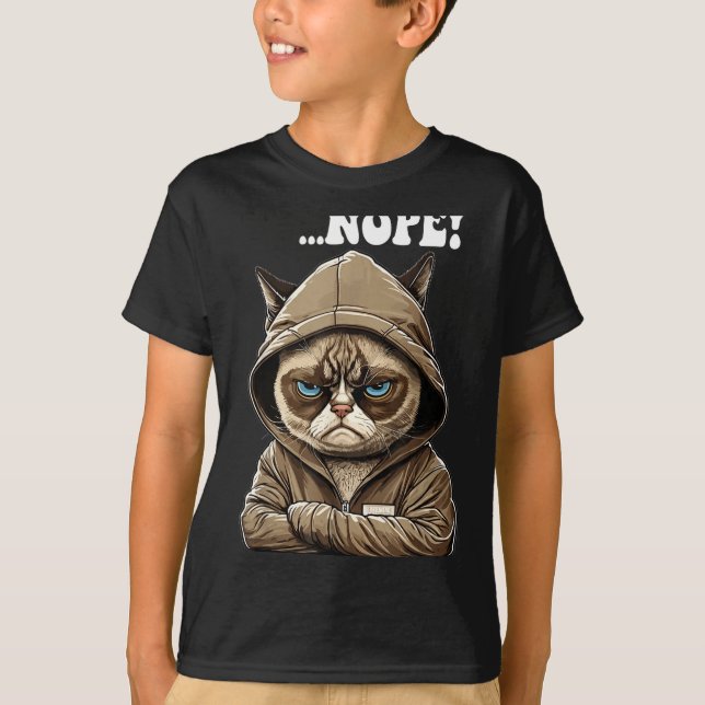 Camiseta Nope! Nope - Employee Work Colleagues Teenager Cat (Anverso)