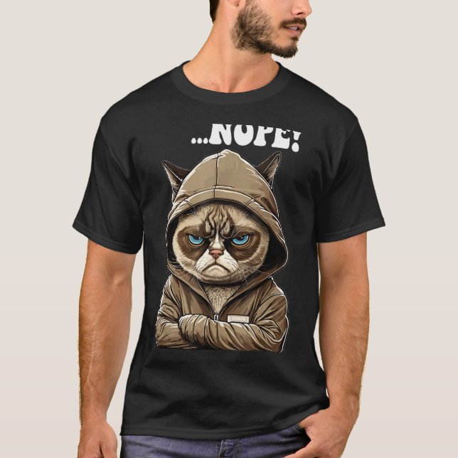 Camiseta Nope! Nope - Employee Work Colleagues Teenager Cat (Anverso)