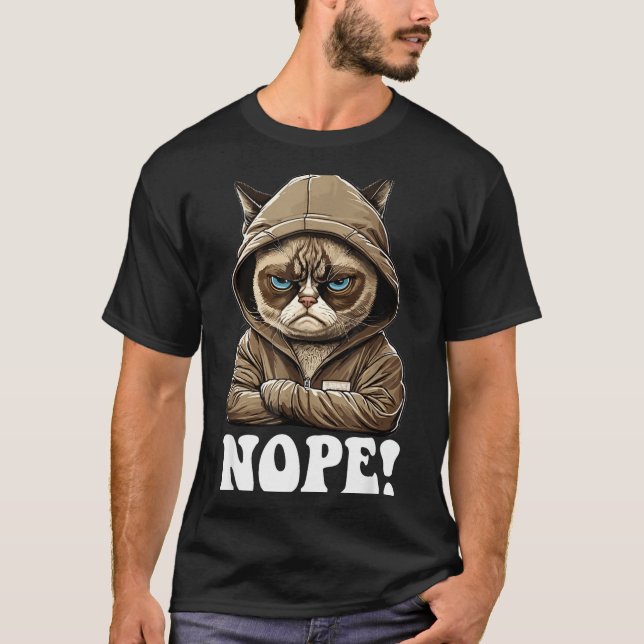 Camiseta Nope! Nope - Employee Work Colleagues Teenager Cat (Anverso)